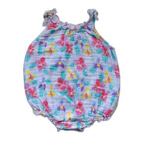 Angel Dear Pink Floral Bubble Romper Size 12-18 months